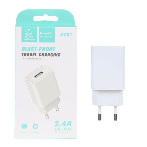 شارژر   فست 12W تک پورت مدل DC01 DENMEN